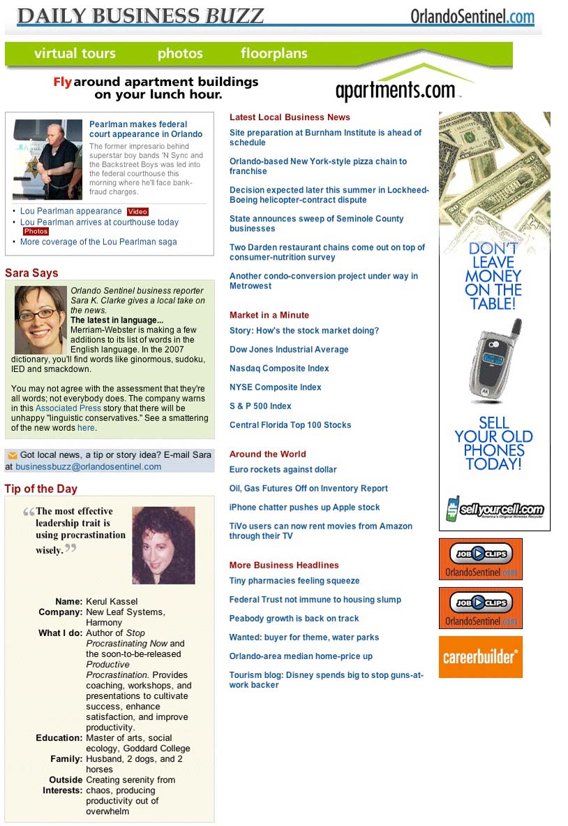 Kerul quoted in the Orlando Sentinel